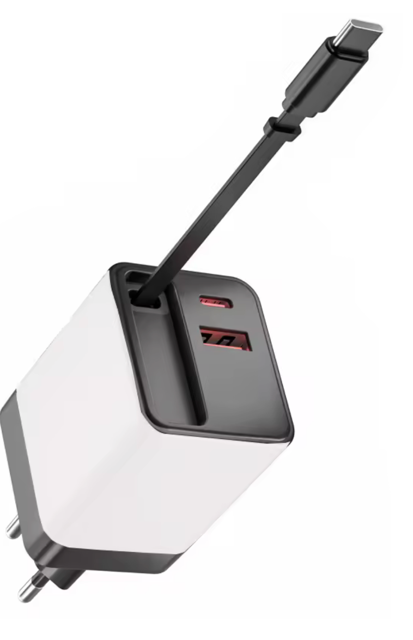 DASIXS - Ultraschnelles Ladegerät mit integriertem, Ausziehkabel