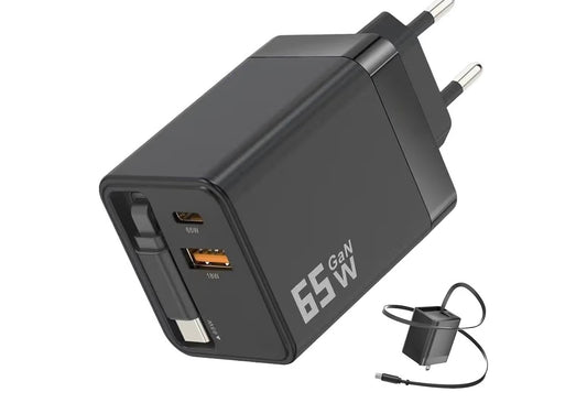 DASIXS - Ultraschnelles Ladegerät mit integriertem, Ausziehkabel
